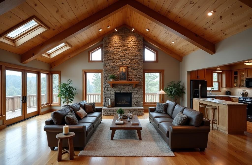 Full home renovation of a mountain cabin in North Georgia with new flooring and updated finishes